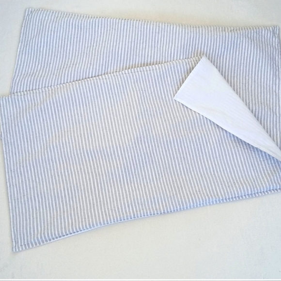 INUP Home Portugal Farmhouse Grey White Puckered Striped King Pillow Sham Set - Picture 7 of 15